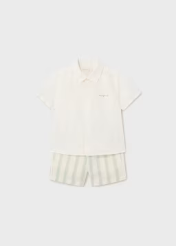 Set Këmishë Dhe Pantallona Të Shkurtra lino elegante