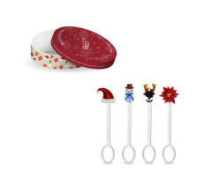 Set 4 Lugë Të Vogla Me Dekor Festiv