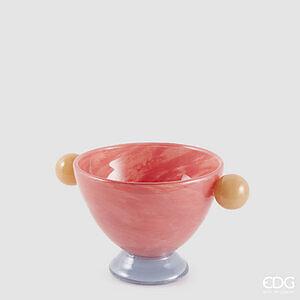 Vazo dekorative me kupë dhe bazë – ngjyrë përzierje rozë