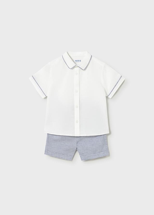 Set bermuda lino në stil kostumi
