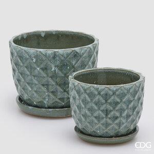 Vazo Cachepot – set me dy vase, formë rombi