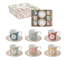 Set 6 filxhanë ekspres 100 ml me pjata në kuti dhuratë JARDINS D'ORIENT