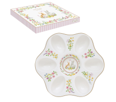 Mbajtëse Vezësh Porcelani “Happy Easter” – 6 Hapësira