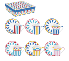 Set 6 filxhanë ekspres 100 ml me pjata në kuti dhuratë GEOCROMIA