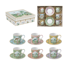 Set 6 Filxhanësh Espresso me Pjatina “Paradise Sauvage”