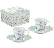Set 2 Filxhanësh Kafeje me Pjatina “Floraison”