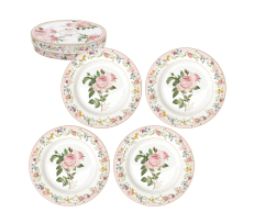 Set 4 pjata ëmbëlsirash prej porcelani në kuti dhuratë CHANT DES ROSES