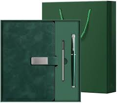 Set dhuratë biznesi GREEN (fletore A5, stilolaps me majë, mbushje dhe çadër)
