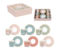 Set 6 filxhanë ekspres 100 ml me pjata në kuti dhuratë JARDIN DE REVES