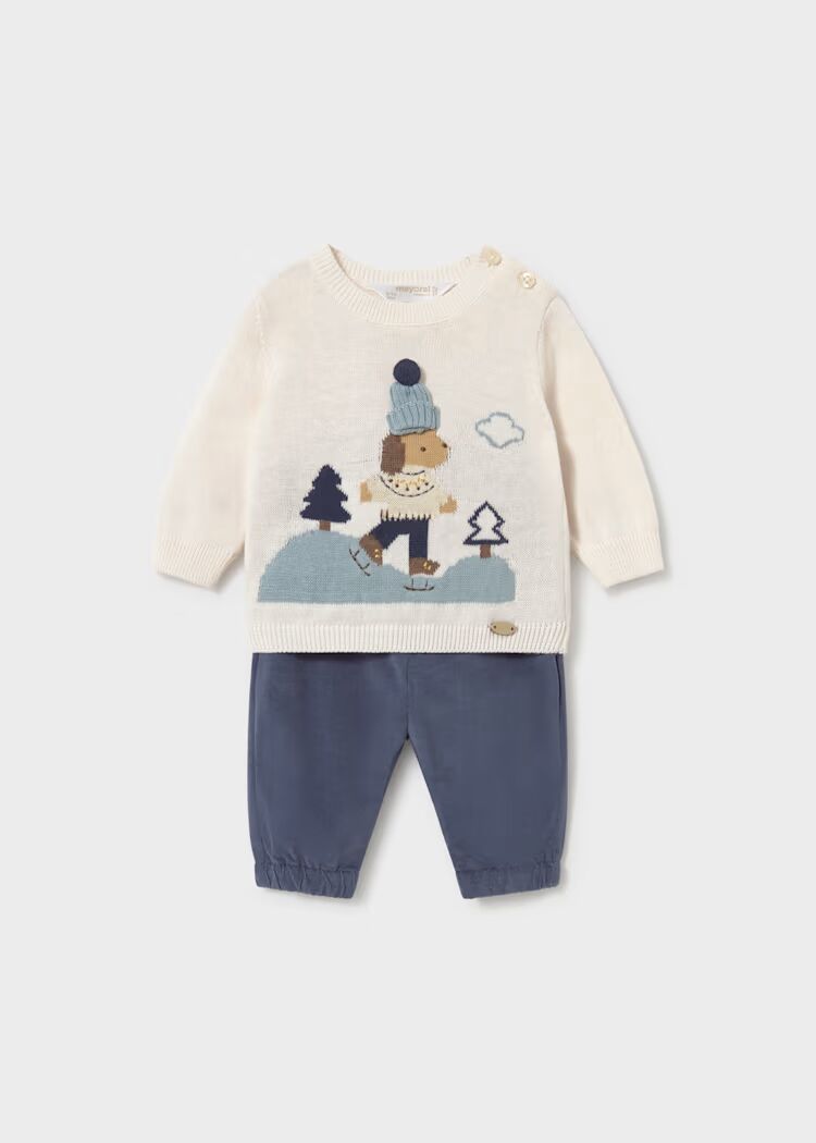 Set me bluzë jersey dhe pantallona të gjata